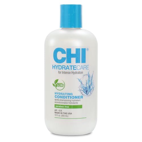 CHI HydrateCare Hydrating Conditioner, Balances Hair Moisture and Protects Against Damage and Hair Breakage, Sulfate, Paraben, Cruelty-Free, 12 Oz