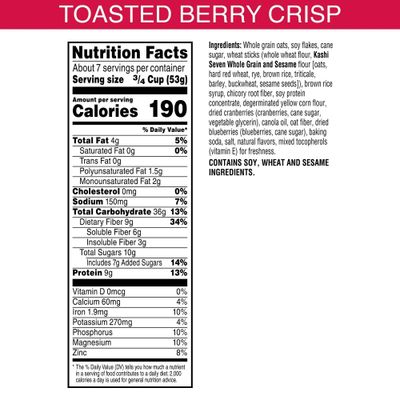 Kashi GO Toasted Berry Crisp Cereal - Vegan, Non-GMO Project Verified, Bulk Size 14 Oz Box (Pack of 4)