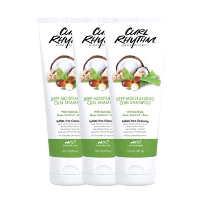 Curl Rhythm Deep Moisturizing Curl Shampoo - Curly Hair Shampoo for Hydration - With Shea Butter and Coconut - Silicone and Sulfate Free - 3 pc