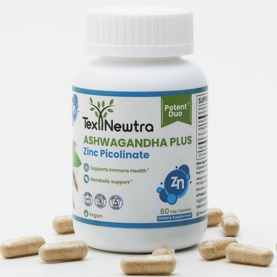 Ashwagandha with Zinc Picolinate Capsule. High Strength 300mg Ashwagandha Root Extract with 15mg Zinc per capsule. Ashwagandha supplement Supports Immune Health, stress Relief, Mood Energy.