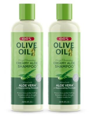 ORS Olive Oil Deep Cleansing Creamy Aloe Shampoo with Aloe Vera 8 Ounces (Pack of 2)