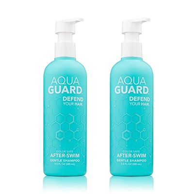 AQUA GUARD Gentle Clarifying Shampoo - Defeat Chlorine and Enjoy the Pool - No More Pool Hair Smell - Paraben and Gluten Free, Vegan, Color Safe, Leaping Bunny Certified (Two Bottles)