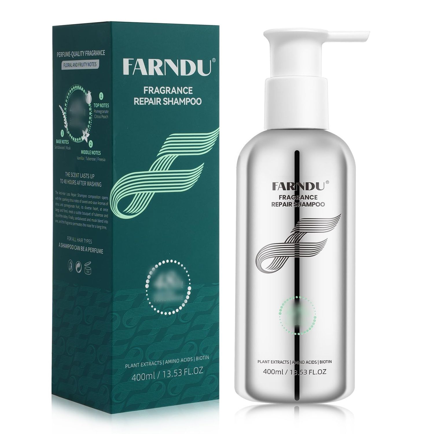 Repair Hair Growth Shampoo - Volumizing Shampoo with Biotin Plant Extracts for All Hair Types Thickens, Smooths, Fights Hair Loss, Moisturizes Damaged Hair Sulfate Free, 13.53 fl. oz
