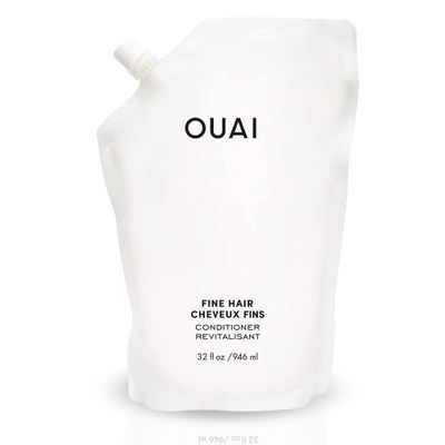 OUAI Fine Hair Conditioner Refill - Volumizing Conditioner Made with Keratin, Biotin and Chia Seed Oil - Adds Softness, Bounce and Volume - Free from Parabens, Sulfates, and Phthalates (32 Oz)
