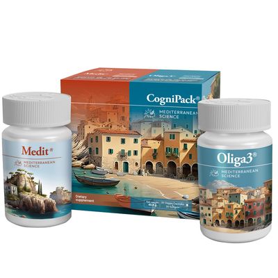 Brain Boosting Vitamins for Memory Focus Omega-3 EPA DHA with Vitamin E, D, Magnesium, Zinc, Selenium Mediterranean Diet Saffron CogniPack