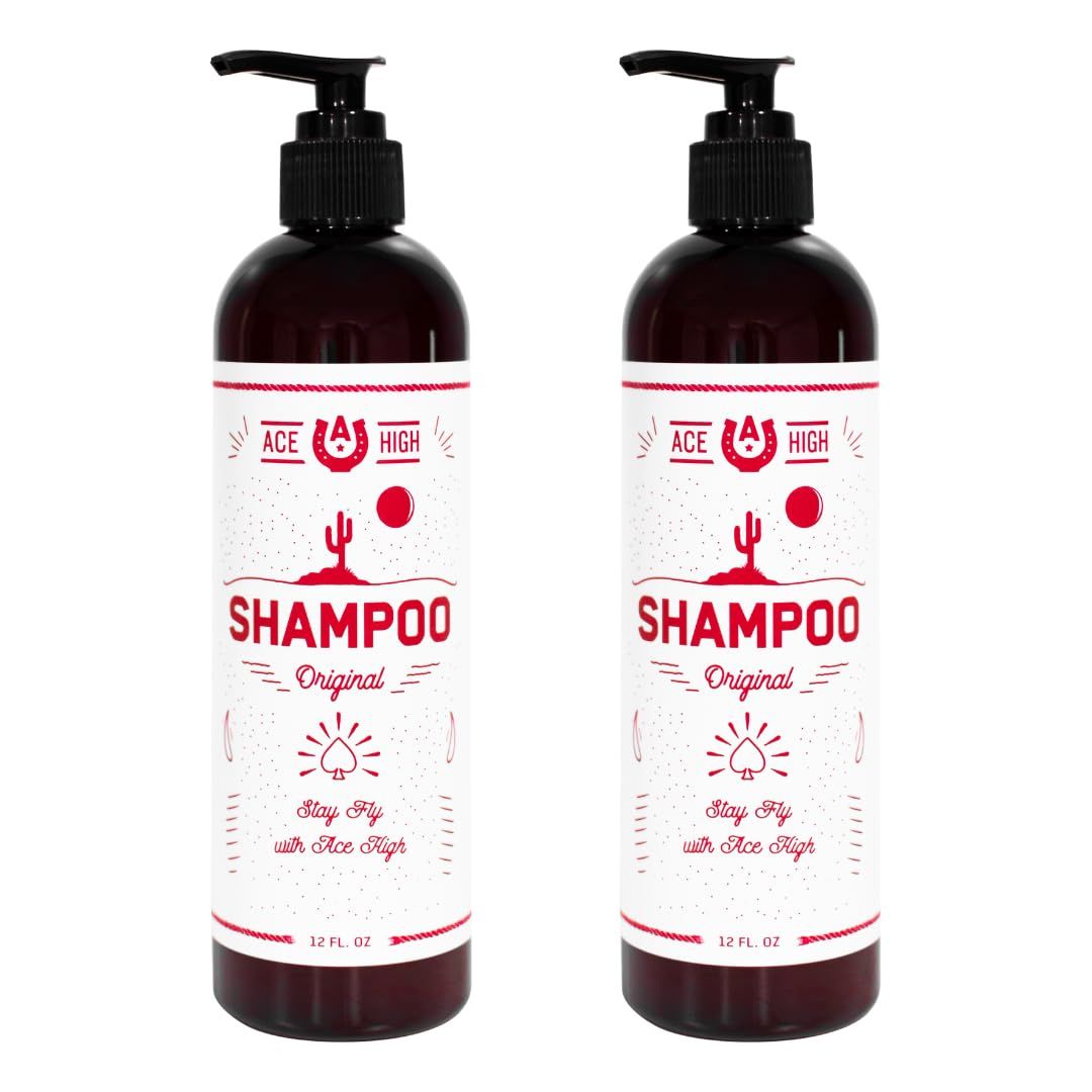 ace high Shampoo 2-Pack, Super Cleansing and Non-Drying, Promotes Scalp Health, Small Batch, Sulfate Free,12oz
