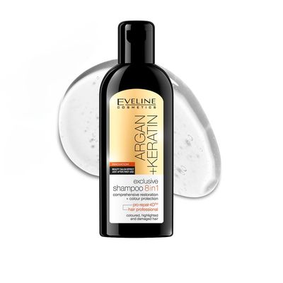 Eveline Cosmetics Argan Keratin 8-in-1 Shampoo 5.07 fl oz150 ml