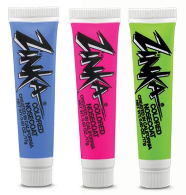 Zinka Colored Nosecoat Zinc Oxide Water Resistant 3 Pack Bundle 0.6 Ounce Tube - Blue Pink Green
