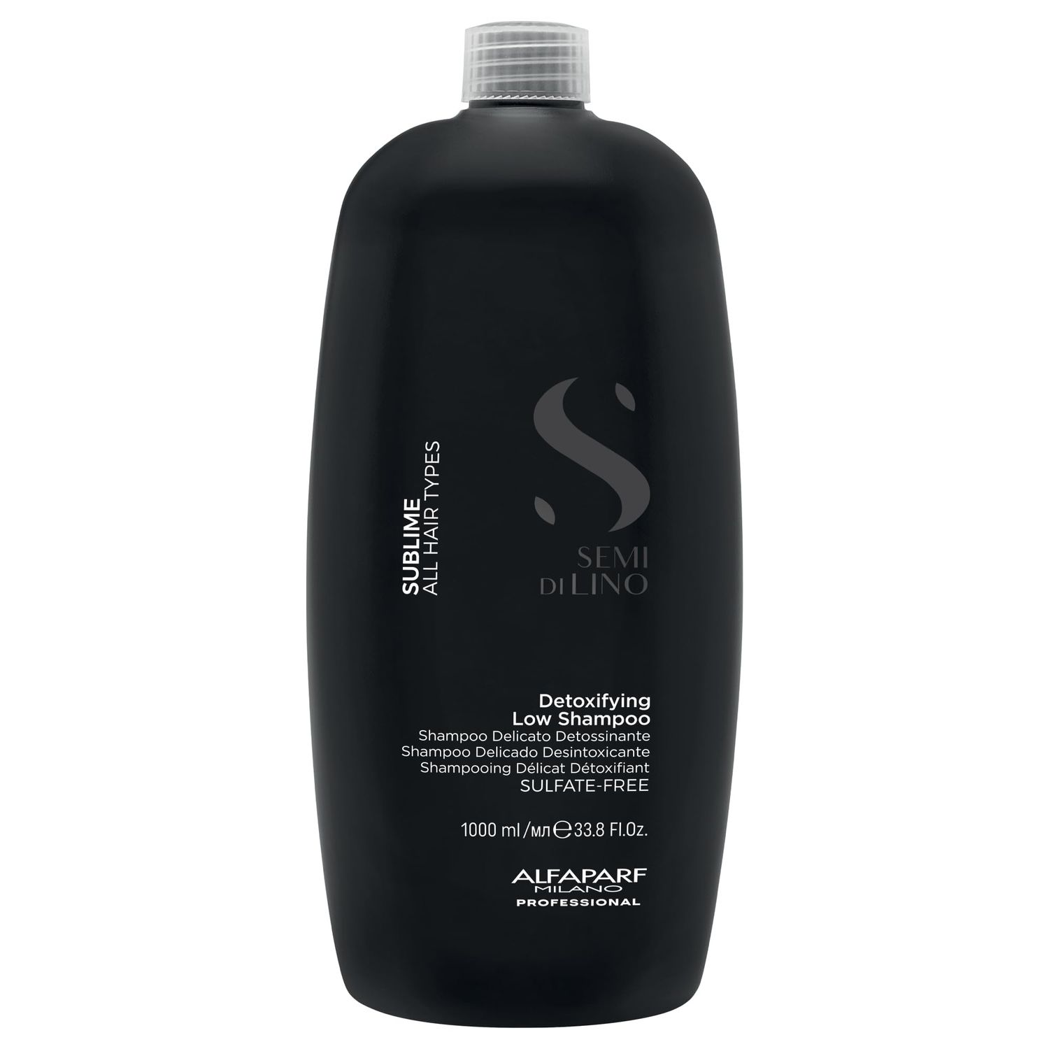 Alfaparf Milano Semi di Lino Sublime Sulfate Free Detox Shampoo - Detoxifying Shampoo - Gentle Hard Water Shampoo for Oily Hair - Cleansing Scalp Build Up and Impurity Remover (33.8 fl oz)