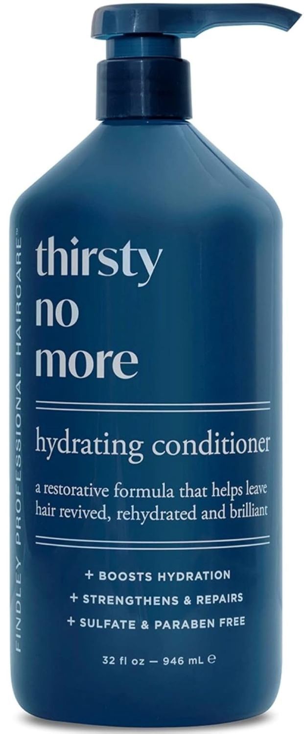 Findley Thirsty No More Hydrating Conditioner with Coconut Oil Silk Protein - Moisturize Prevent Breakage Strengthen Damaged Hair (32 ounces)
