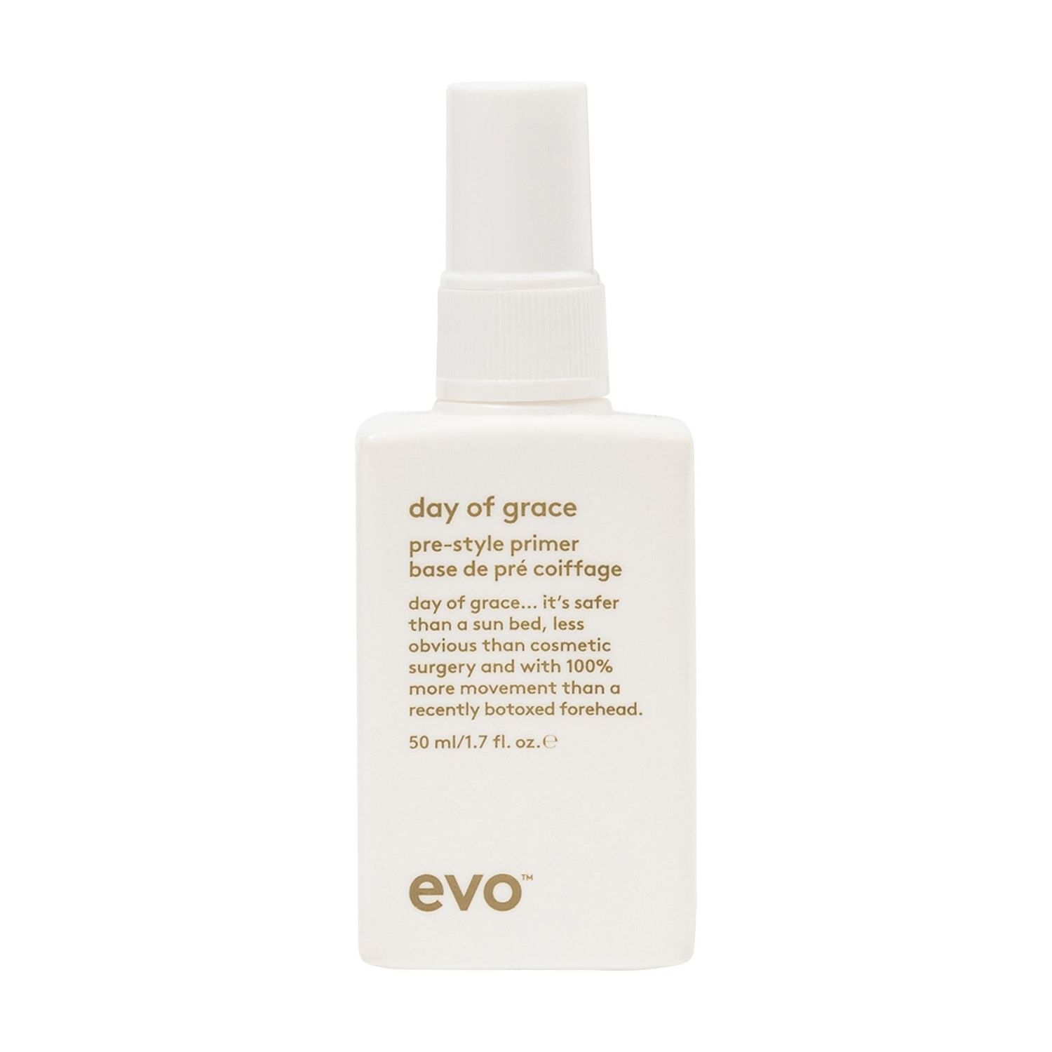 EVO Day of Grace Pre-Style Primer - Leave-in Heat Protectant Spray - Moisturizes, Detangles Smooths Hair - Travel Size, 50ml 1.7fl.oz