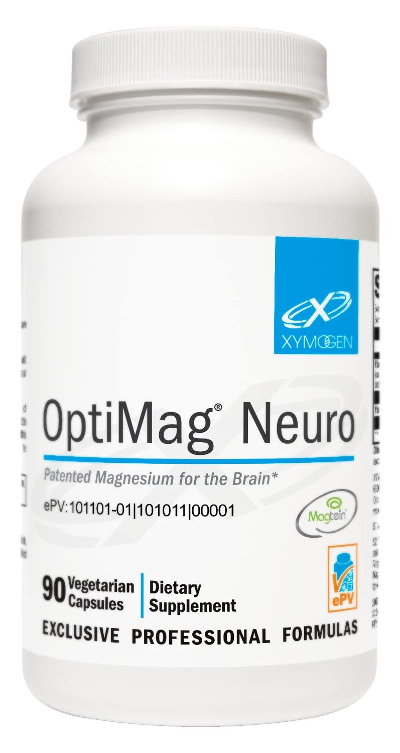 XYMOGEN OptiMag Neuro - Magnesium L Threonate Supplement with Chelated Magnesium Lysinate Glycinate - Support Brain Health Relaxation (90 Capsules)