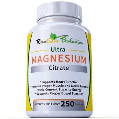 RaeSun Botanics Ultra Magnesium Citrate 250ct Adjustable Dose Formula Easy to Swallow!
