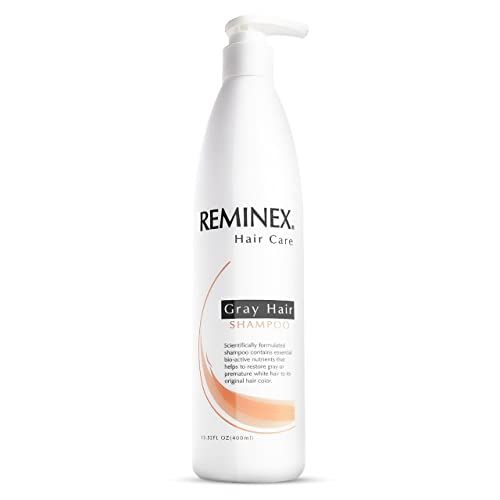 Reminex Anti Gray Hair Shampoo - Proprietary Treatment Infused with Argan Oil To Help Restore Gray And White Hair To Its Natural Color - 13.5 Oz No Paraben (1 Pack)