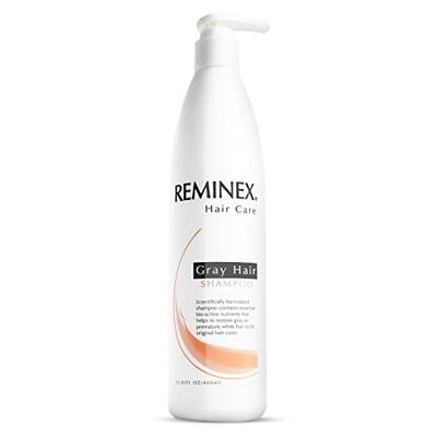 Reminex Anti Gray Hair Shampoo - Proprietary Treatment Infused with Argan Oil To Help Restore Gray And White Hair To Its Natural Color - 13.5 Oz No Paraben (1 Pack)
