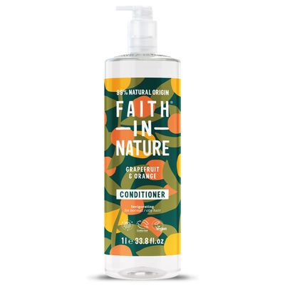 Faith in Nature Natural Conditioner - Vegan Cruelty Free, No SLS or Parabens - 33.8 fl oz Family Sized, Grapefruit Orange