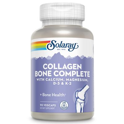 SOLARAY Collagen Bone Complete Advanced Bone Matrix Formula with Plant Calcium Magnesium 30 Servings 90 VegCaps