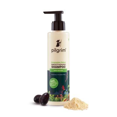 Pilgrim Patu Keratin Hair SMOOTHENING SHAMPOO for Dry Frizzy hair Sulphate Paraben free shampoo for Women Men Hair Smoothening healthy scalp 6.76 Fl Oz (200ml)