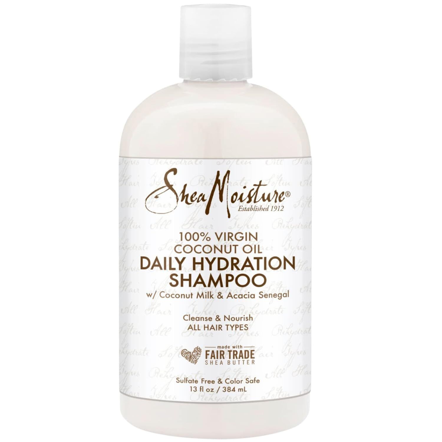 SheaMoisture Virgin Coconut Shampoo, Daily Hydration - Color-Safe Formula with Organic Shea Butter for All Types, Curly Hair Care, 13 Oz
