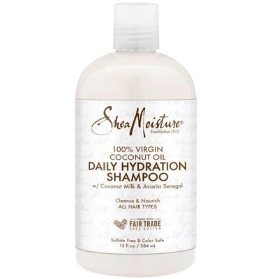 SheaMoisture Virgin Coconut Shampoo, Daily Hydration - Color-Safe Formula with Organic Shea Butter for All Types, Curly Hair Care, 13 Oz