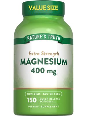 Nature&#39;s Truth Magnesium Supplement 400mg 150 Softgels Magnesium Oxide Non-GMO Gluten Free Mineral