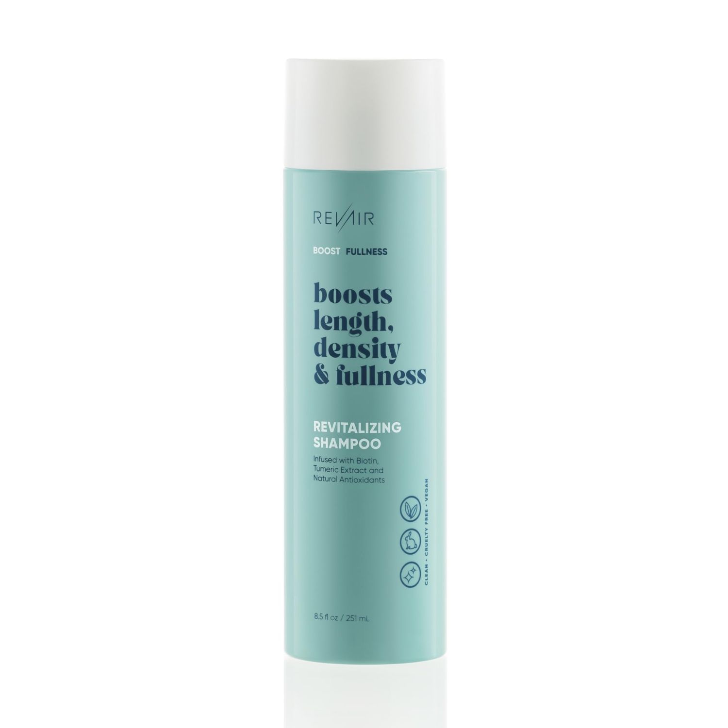 RevAir Revitalizing Shampoo - Thickening Biotin Shampoo for Hair Growth Infused with Turmeric Extract - Strengthen Thinning Hair wSulfate-Free, Paraben-Free, Vegan Cruelty Free Formula (16 Fl Oz)
