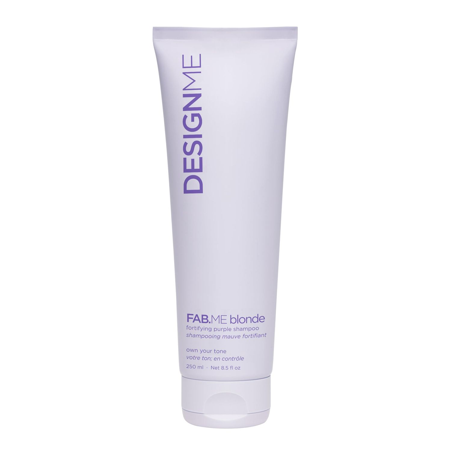 Design.Me FAB.ME Blonde Fortifying Purple Shampoo Toning Purple Shampoo for Blonde Hair - Neutralizes Brass and Yellow Tones Enriched with Hyaluronic Acid Color Depositing Formula
