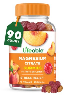 Magnesium Citrate Gummies 250mg Elemental Magnesium from 2,130mg Magnesium Citrate Great Tasting Magnesium Supplement Stress Relief Support for Adults 90 Magnesium Gummies Lifeable