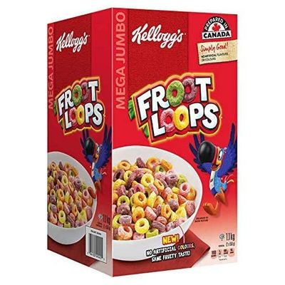 Fruit Loops Mega Jumbo Pack - Source of Vitamins and Minerals, Made with Whole Grains - Great Fruity Taste