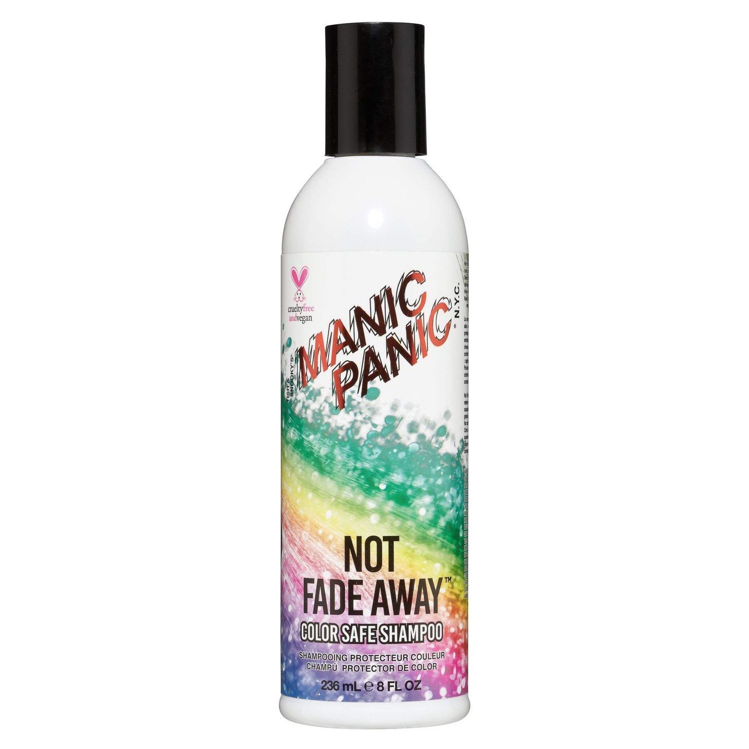 MANIC PANIC Not Fade Away Color Safe Shampoo for Women Men - Sulfate-Free, Cruelty-Free Vegan Shampoo for Color Treated Hair - pH Balanced With Nourishing Sunflower Herbal Extracts (8oz)