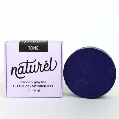 NATUR L Naturel Purple Toning Conditioner Bar, Blonde or Grey Hair Toning Conditioner Bar with Biotin and Almond Oil, Vegan, Zero Waste, Cruelty Free, Made in USA