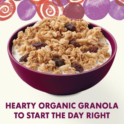 Cascadian Farm Organic Granola, Cinnamon Raisin Cereal, Resealable Pouch, 11 oz.