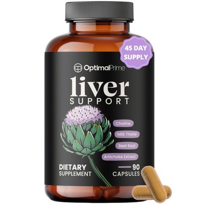 Optimal Prime Liver Cleanse Detox Repair, Milk Thistle Supplement, Liver Detox, Liver Supplement, Liver Support, Dose for Your Liver, Artichoke Extract, Beetroot, Zinc, Choline - 90 Capsules