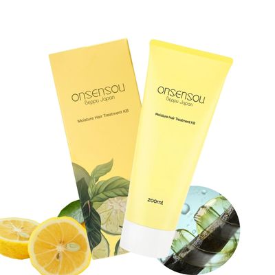 ONSENSOU Hair Care Deep Conditioner with Green Algae Hot Spring Yeast Extract for Dry, Damaged Hair, Smooths Frizz Supports Healthy-Looking Scalpfor Women Men, Kabosu Citrus, 6.76 Fl Oz