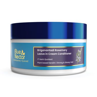 Blue Nectar Rosemary Leave in Conditioner for Wavy, Curly Dry Hair Hair Growth With Natural Keratin for Women Men Paraben Sulfate Free (16 Herbs, 7Oz)