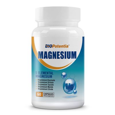 Magnesium Breakthrough Supplement - Has 5 Forms of Magnesium: Glycinate, Orotate,Taurate,Malate, Citrate- Support Stress Relief, Sleep, Heart Health, Nerves, Muscles, and Metabolism (60 Capsules)
