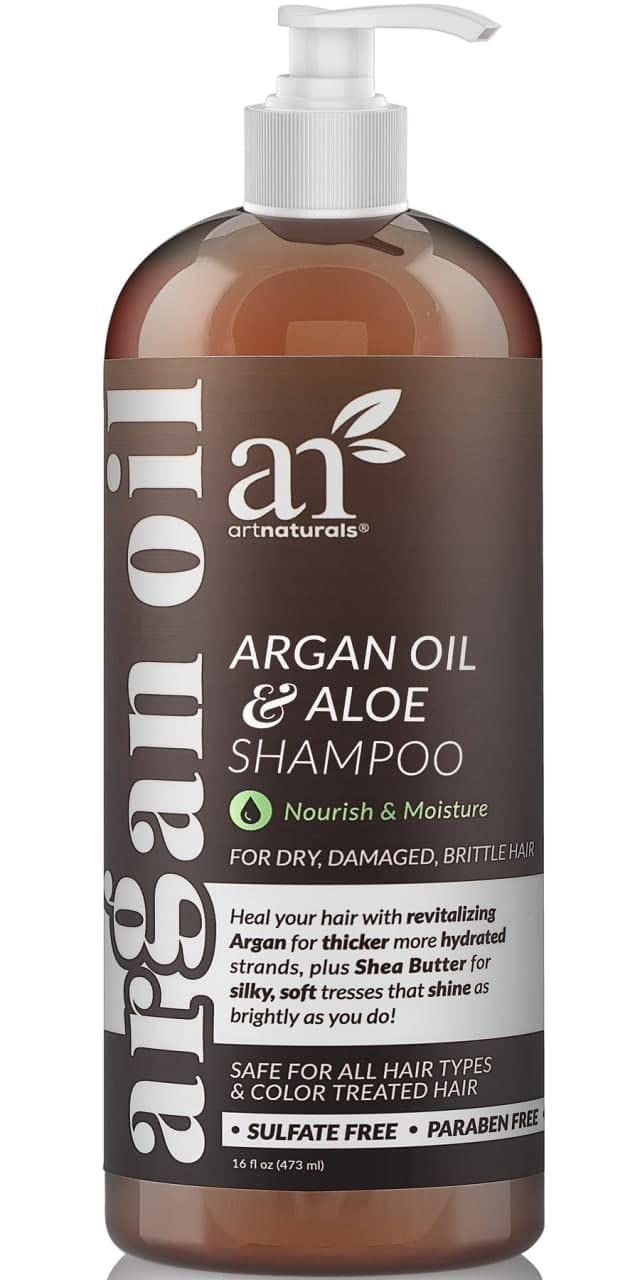 Artnaturals Moroccan Argan Oil Shampoo - (16Fl Oz) - Moisturizing, Volumizing Sulfate Free Shampoo for Women, Men and Teens - Used for Colored and All Hair Types, Anti-Aging Hair Care