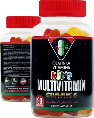 Olayinka Vitamin Multivitamin for Kids - High Potency Children&#39;s Immune Support with Vitamin C, Vitamin A, Vitamin E, Choline, Zinc More - Vegetarian Vitamin Gummies for Kids, 90 Count