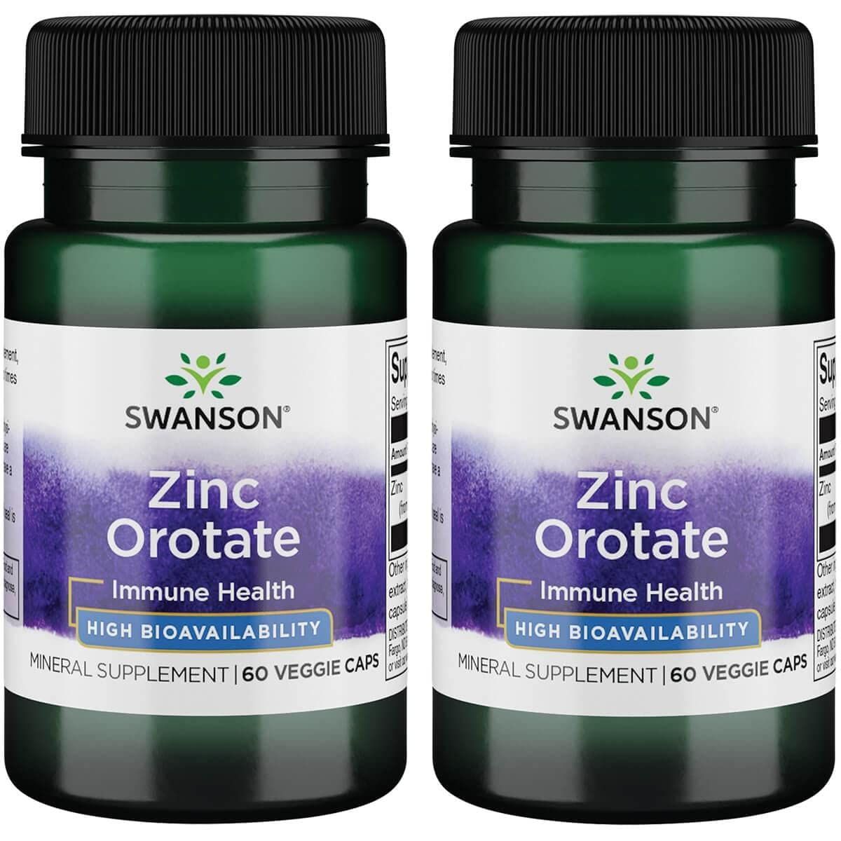 Swanson Zinc Orotate 10 Milligrams Elemental Zinc 60 Veg Capsules (2 Pack)
