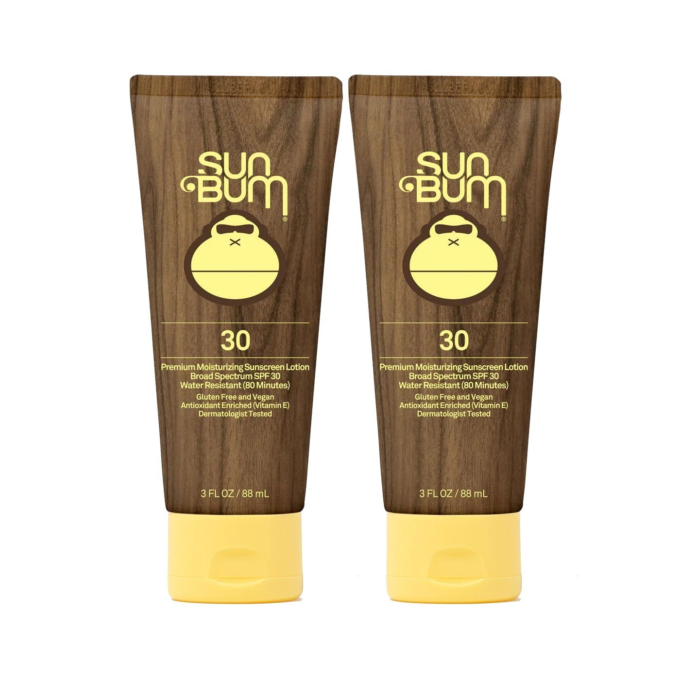Sun Bum Original SPF 30 Sunscreen Lotion Vegan and Hawaii 104 Reef Act Compliant (Octinoxate Oxybenzone Free) Broad Spectrum Moisturizing UVAUVB Sunscreen with Vitamin E 3 oz (Pack of 2)