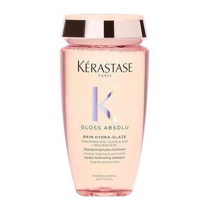Kerastase Gloss Absolu High-Shine Anti-Frizz Shampoo - Cleanses Reveals Ultimate Shine, for Glossy Bouncy Hair, 6.8 Fl Oz