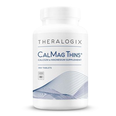 Theralogix CalMag Thins Calcium Magnesium Supplement - Bone Support Supplement for Women Men - Contains 200 mg of Calcium and 50 mg of Magnesium - NSF Certified - 360 Tablets