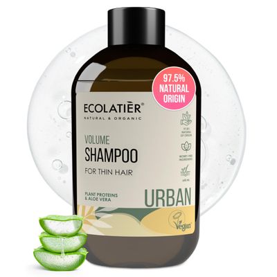 Volumizing Shampoo for Women - Organic Aloe Vera Plant Protein, 97.8 Natural Ingredients, Hair Growth Thickening for Fine Hair Volume Shampoo, 20.3 Fl Oz - ECOLATIER