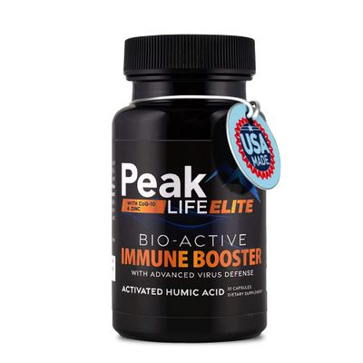 Peak Life Elite Immune Defense 3-in-1 Supplement with Humic Acid, Zinc, CoQ10, and Ionic Trace Minerals for Daily Energy, Health, and Vitality - Multimineral Vitamins for Men Women - 30 Capsules