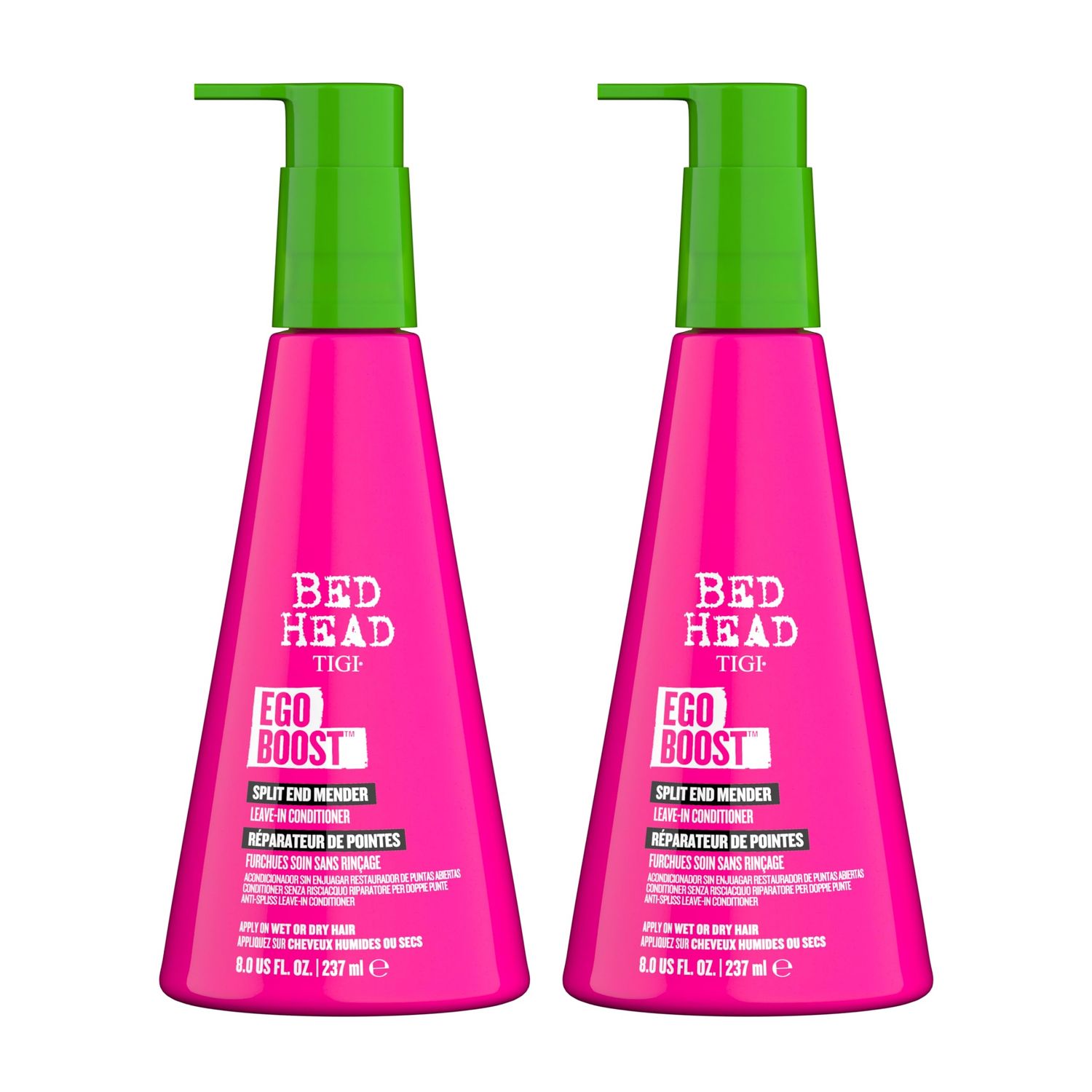 Bed Head TIGI Ego Boost Split End Mender Leave-In Conditioner - For Split End Control - For All Hair Types - Use on Wet or Dry Hair - Premium Hair Care Products for Women Men - 8 oz (2 Pack)