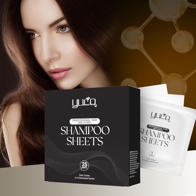 YUCO Travel Hair Shampoo Sheets Travel Pack 25 Tablets,Individual Sachet,for Hair Washing,Calendula officinalis Scent,For Gym,Camping,Vacation,Hotels,Hospital,Business Trip,Flight Travel Essentials