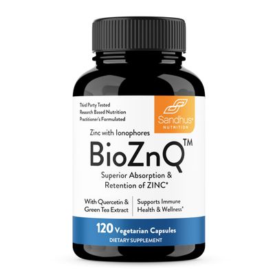 Sandhu&#39;s Zinc Supplement with Ionophores Quercetin Green Tea Extract for Superior Absorption and High Potency 900mg Vegetarian Capsules 60 Days Supply Immune Support for Men Women