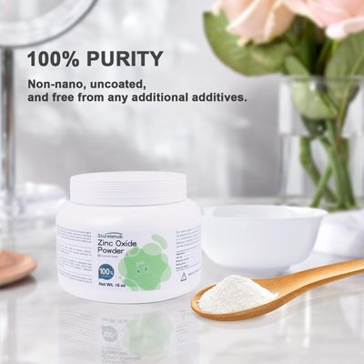 Zinc Oxide Powder, 16OZ 100 Purity, Non-Nano and Uncoated, Cosmetic Grade, Zinc Oxide Powder for DIY Sunscreen