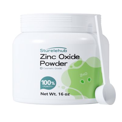 Zinc Oxide Powder, 16OZ 100 Purity, Non-Nano and Uncoated, Cosmetic Grade, Zinc Oxide Powder for DIY Sunscreen