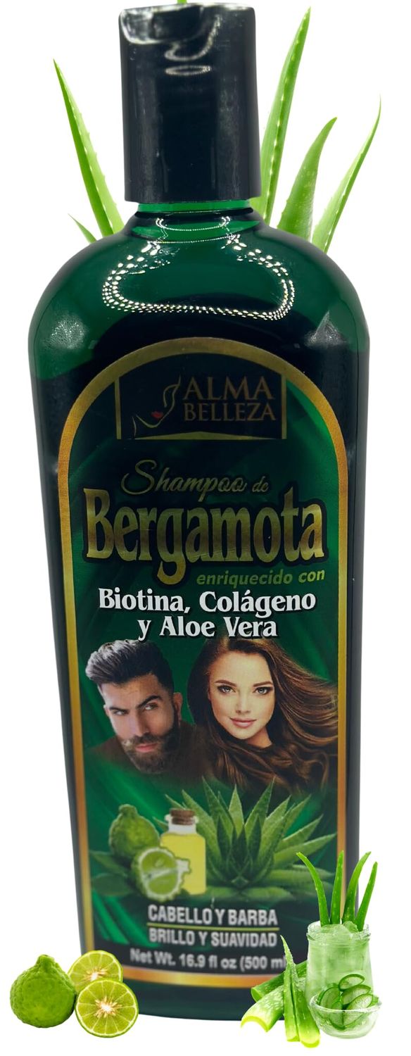 Shampoo de bergamota biotina, colageno Aloe Vera Net Wt 16.9 fl oz